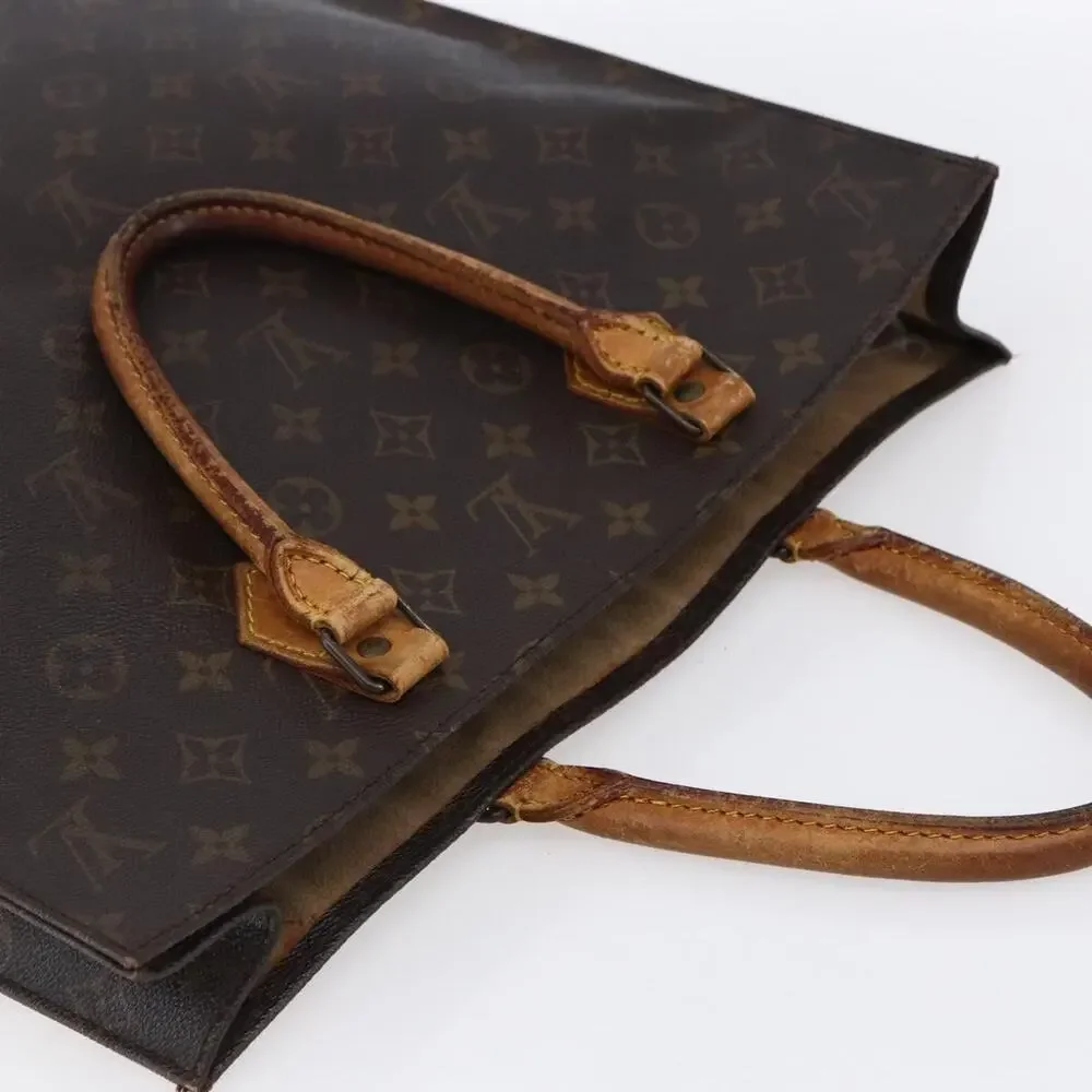 Louis Vuitton Monogram Sac Plat Handbag Brown